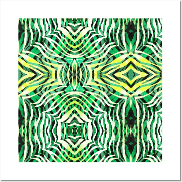 Green Abstract Stirpes Wall Art by Kiroiharu